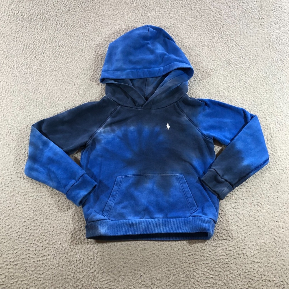 Polo ralph lauren hoodie boys Sz 6 blue tie dye
